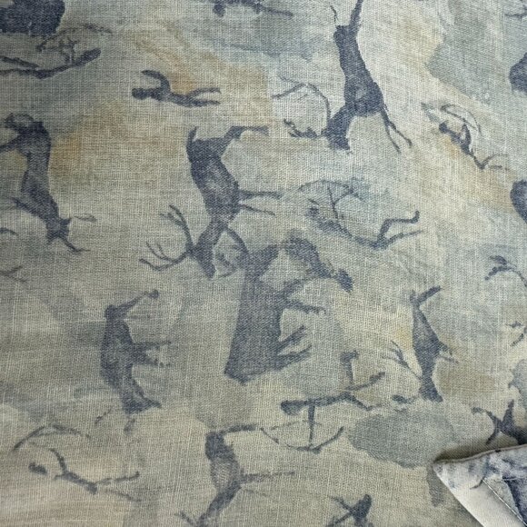 Vintage Blue Buckle Button-Up Mens Shirt With Deer Print Design Size L - Picture 6 of 6